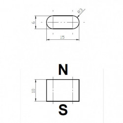 Neodímium hasáb mágnes 15x6x10 (R3) N 120 °C, VMM4H-N35H