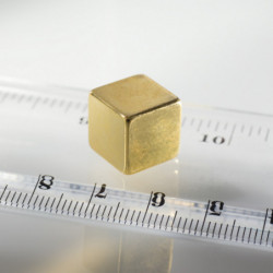 Neodímium hasáb mágnes 12x12x12 Au 80 °C, VMM9-N48