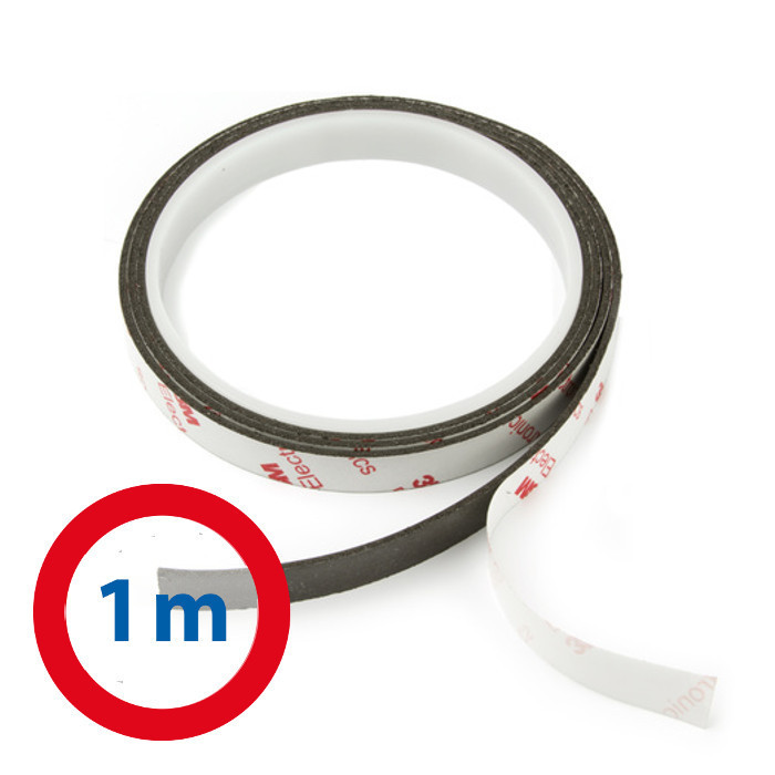 Neodímium erős öntapadós szalag mágnes 10x1,5 mm - hossz 1 m
