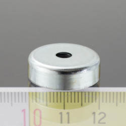 Mágnes lencse 20 mm, magasság 6,0 mm, furattal süllyesztett fejű csavarnak 4,1 mm átmérővel
