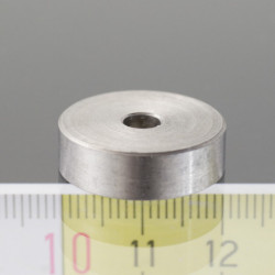 Mágnes lencse 20 mm, magassság 6,0 mm, furattal 4,5 mm átmérőjű csavarnak - SmCo magnet