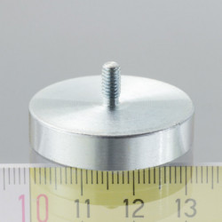 Mágnes lencse száras 32 mm, magasság 7,0 mm, külső menettel  M4, menet hossz 8 mm