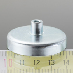 Mágnes lencse száras 40 mm, magasság 8,0 mm, belső menettel M4, menet hossz 8 mm