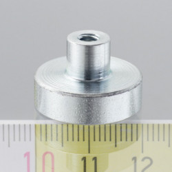 Mágnes lencse száras 20 mm, magasság 6,0 mm, belső menettel M4, menet hossz 7 mm