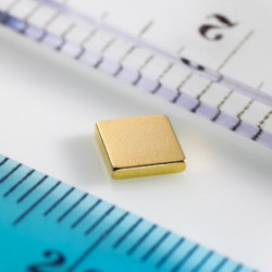 Neodímium hasáb mágnes 5x5x1 Au 80 °C, VMM9-N48