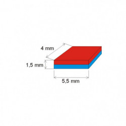 Neodímium hasáb mágnes 5,5x4x1,5 P 150 °C, VMM8SH-N45SH